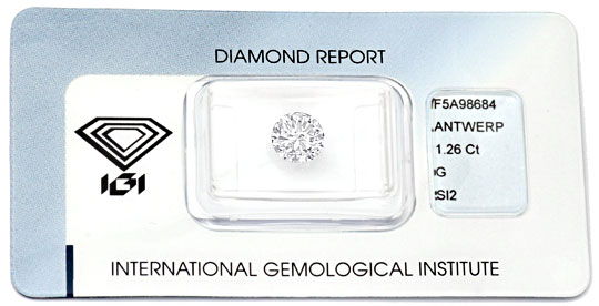 Foto 1 - Diamant 1,26 Carat, Brillant IGI Top Wesselton Diamond, D5887