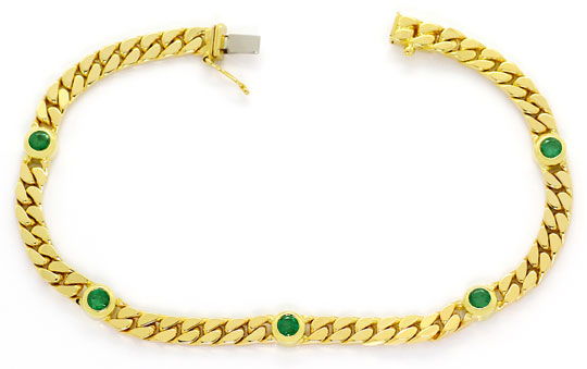 Foto 1 - Gold-Armband mit 0,60ct Smaragden Emeralds 14K Gelbgold, S4809