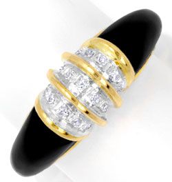 Foto 1 - Diamantgoldring Onyx Formteile 15 Diamanten, S6429